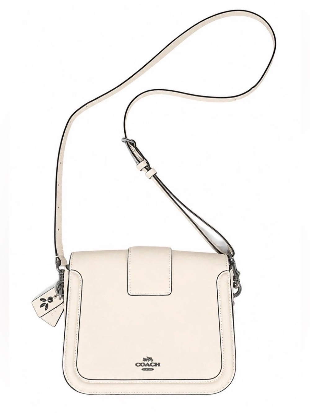Coach Page Chalk Cream Prairie Rivets Crossbody Satchel Purse 8.5' x 7" x 3" - Picture 4 of 13